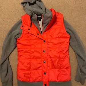2-in-1 zip up hoodie and vest